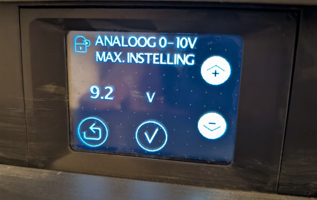 Zehnder Max Voltage Setting